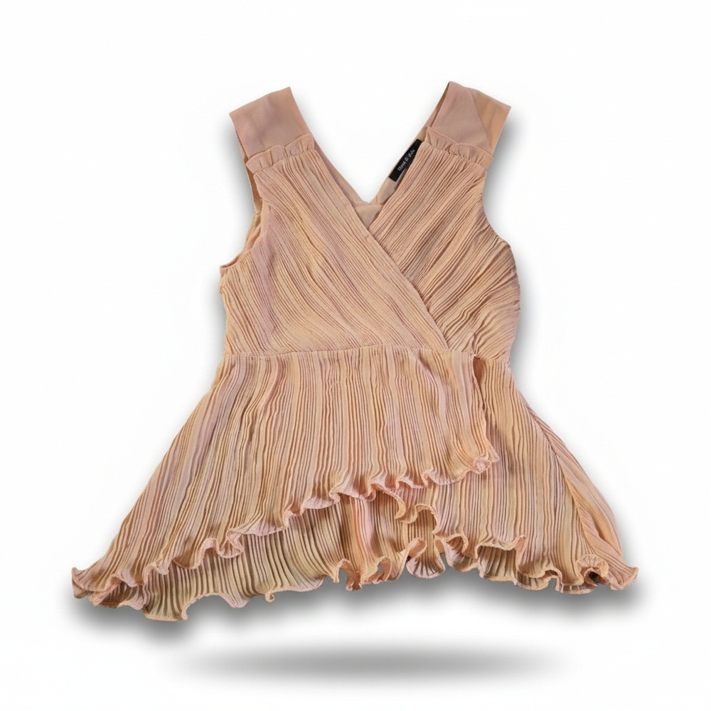 Strut & Bolt Pleated Peachy Pink Sleeveless Top Size Medium